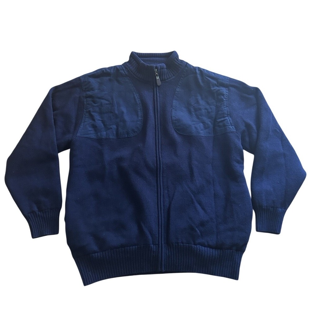 Orvis Ultimate Foul Weather Shooting Sweater Navy Blue Mens Large Wool Full Zip